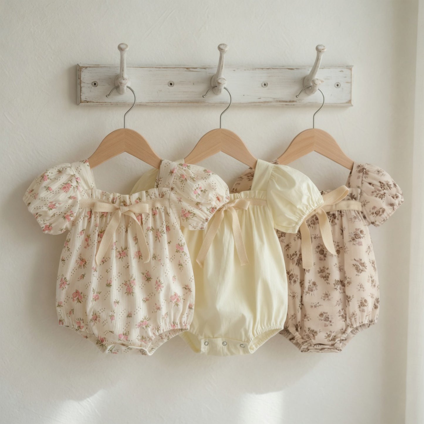 Short Sleeve Floral Baby Romper - 100% Cotton Summer Sunsuit - Casual Newborn Jumpsuit 0-24M