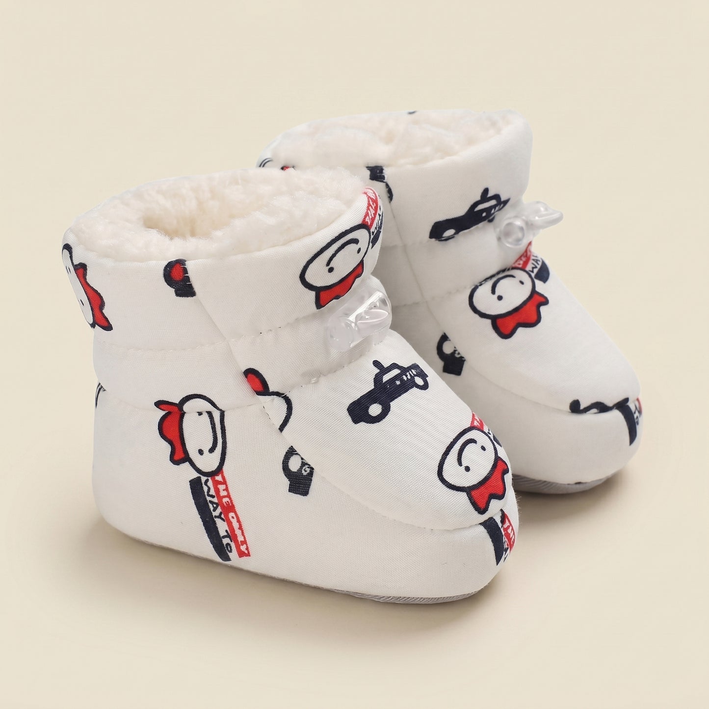 Cute Infant Walking Booties – Thickened Winter Warm Shoes for Baby Boys & Girls - Non-Slip Soft Sole First Walkers (0-18M)