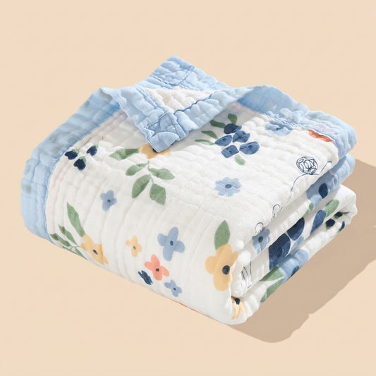 Soft 6-Layer Cotton Baby Blanket - High Absorbency Cartoon Bath Towel - Multi-functional Gauze Swaddle for Infants