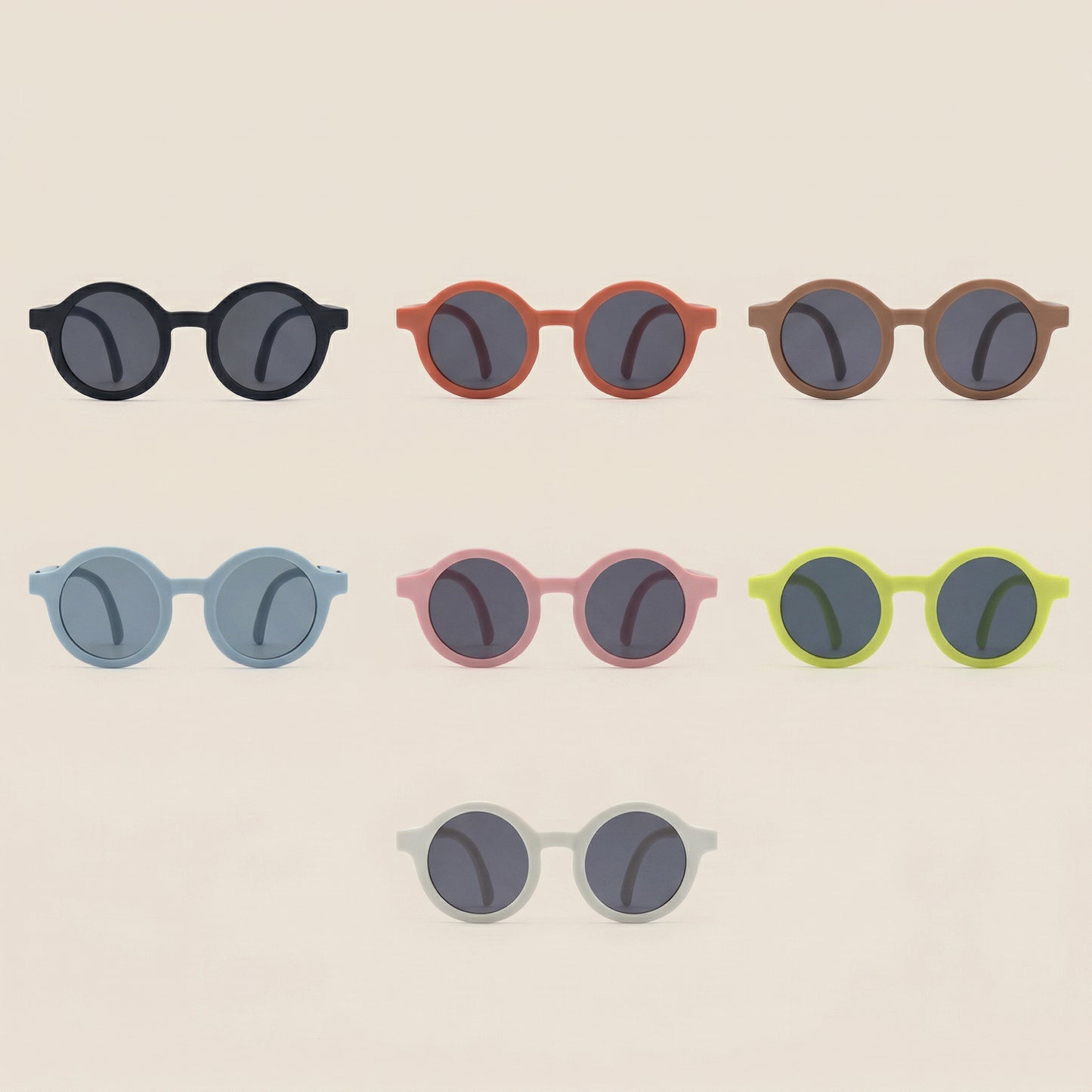 Foldable Kids Sunglasses - Portable Round Sun Glasses for Boys & Girls - Cute Baby Shades & Street Beat Eyewear