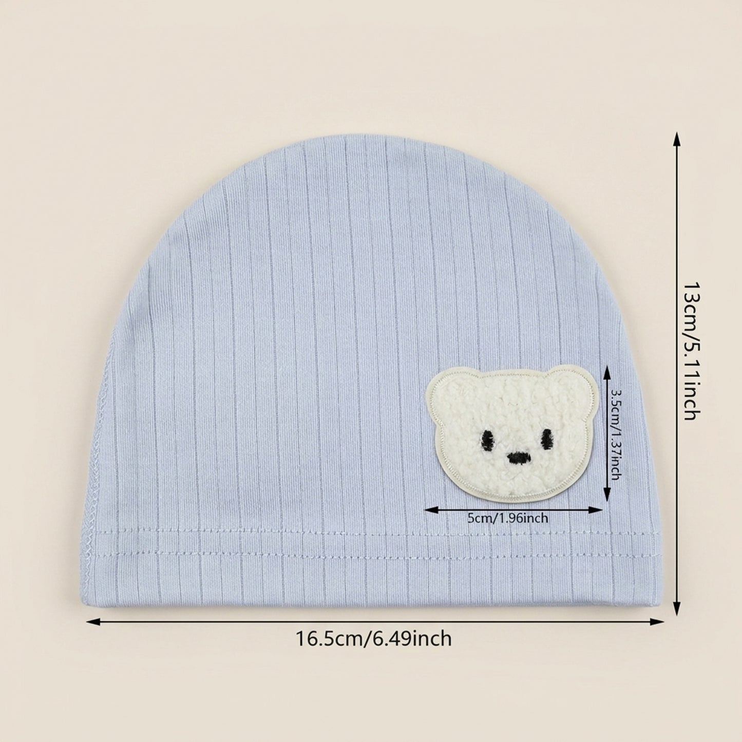Newborn 95% Cotton Turban Hat - Safe Fetal Hospital Cap - Soft Spring Autumn Beanie for Baby Boys & Girls 0-6M