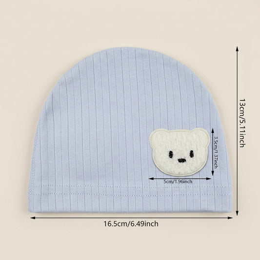Newborn 95% Cotton Turban Hat - Safe Fetal Hospital Cap - Soft Spring Autumn Beanie for Baby Boys & Girls 0-6M