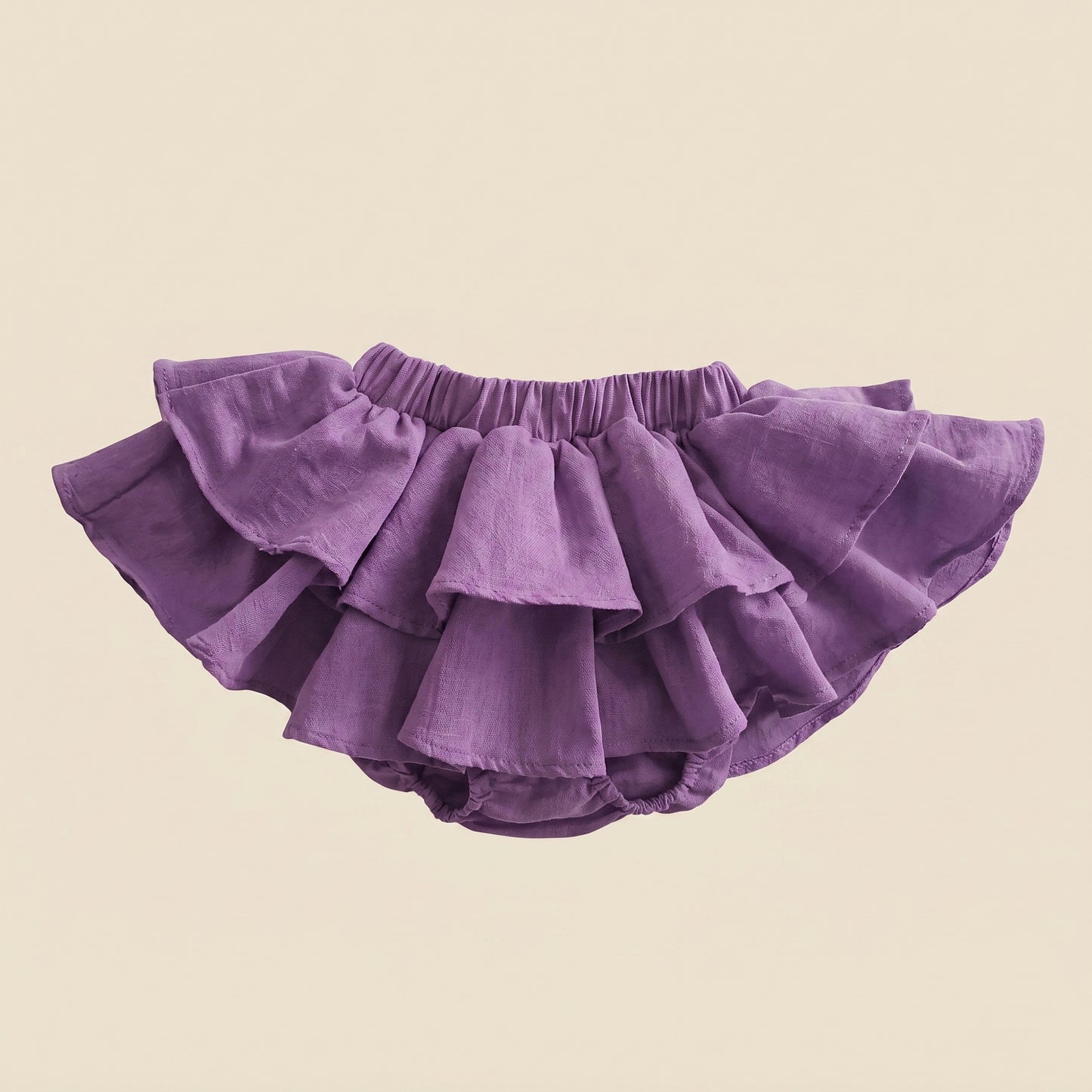 Double Layer Ruffle Lace Baby Skirt - Cotton Linen Toddler Pettiskirt - Casual and Wedding Clothing