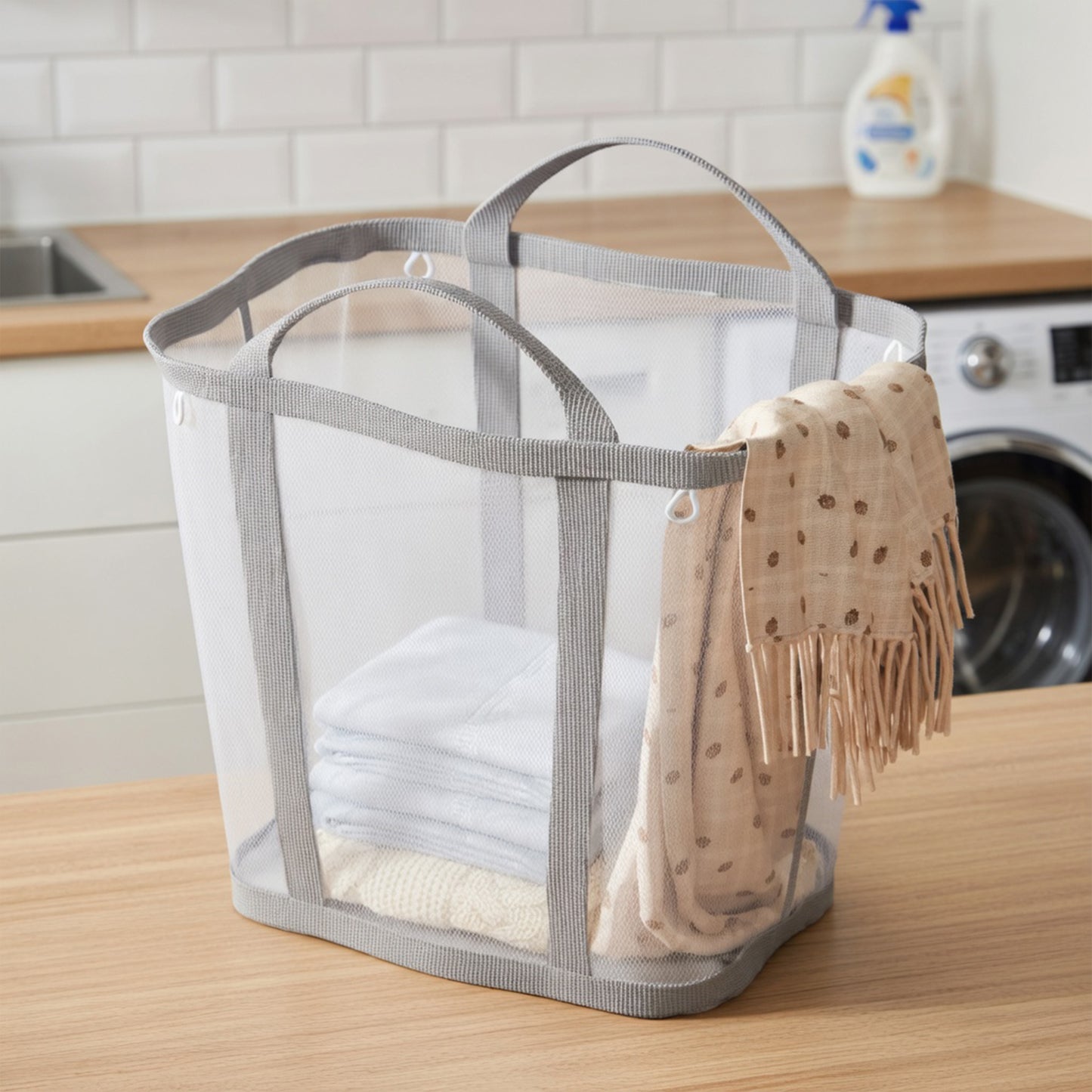 Foldable Pop-Up Baby Clothes Hamper - Breathable Mesh Bin for Nursery - Space-Saving Storage for Baby Socks, Bibs & Laundry