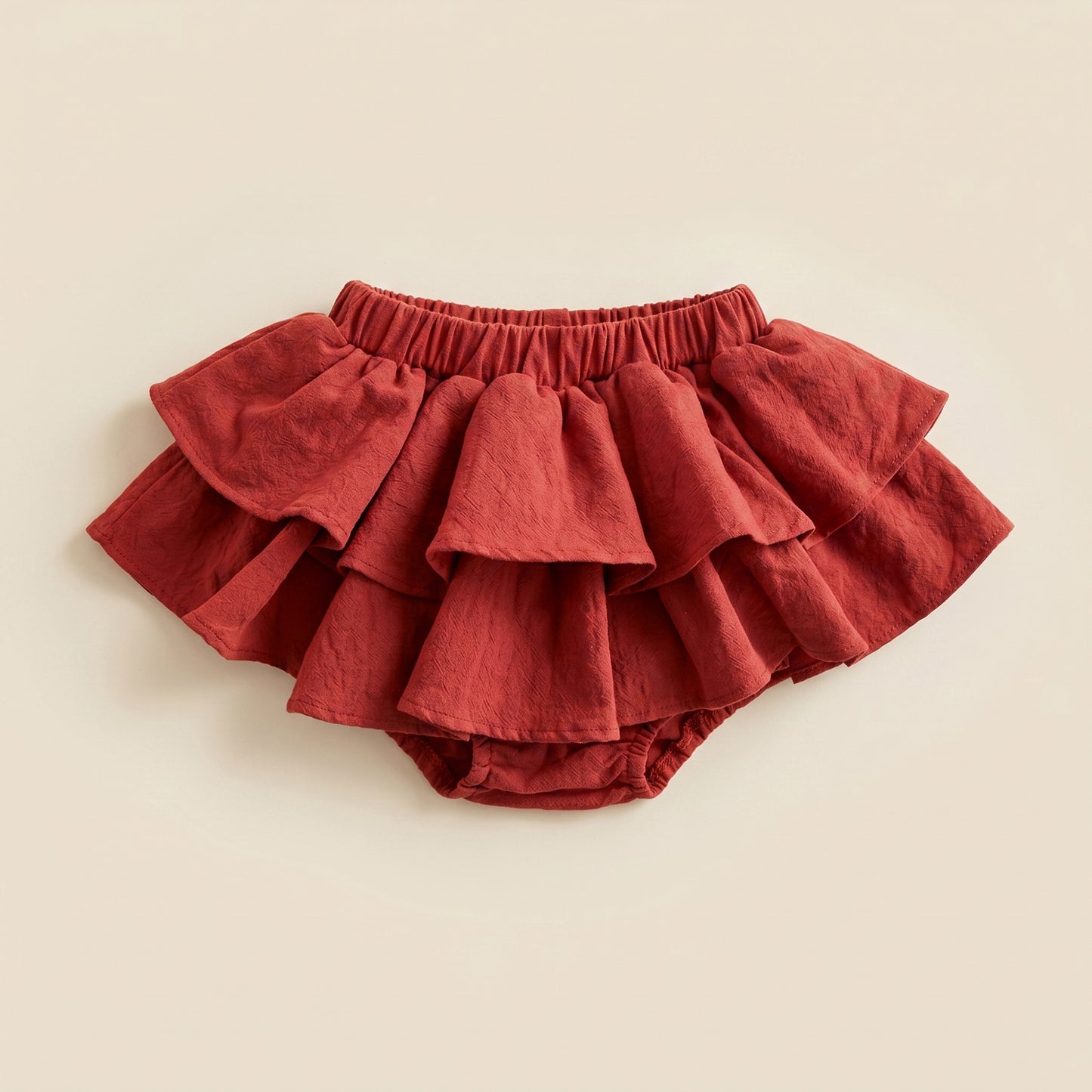 Double Layer Ruffle Lace Baby Skirt - Cotton Linen Toddler Pettiskirt - Casual and Wedding Clothing