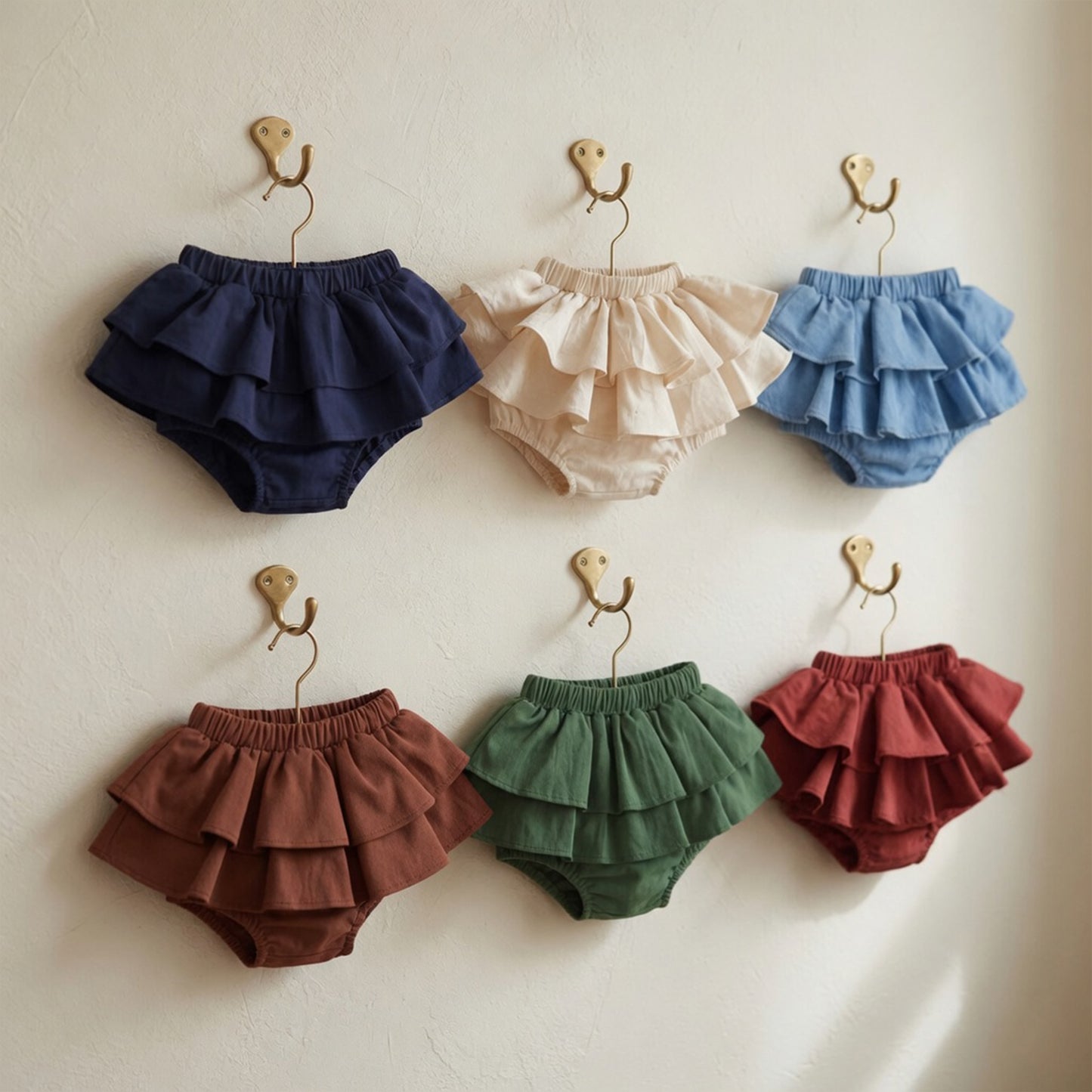 Double Layer Ruffle Lace Baby Skirt - Cotton Linen Toddler Pettiskirt - Casual and Wedding Clothing