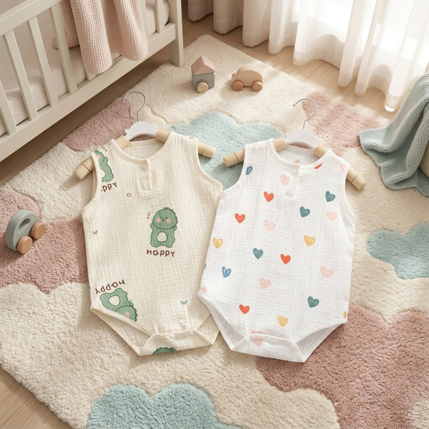 2026 New Summer Baby Sleeveless Bodysuit - 100% Soft Cotton Newborn Jumpsuit - Breathable Infant Outfits for Boys & Girls