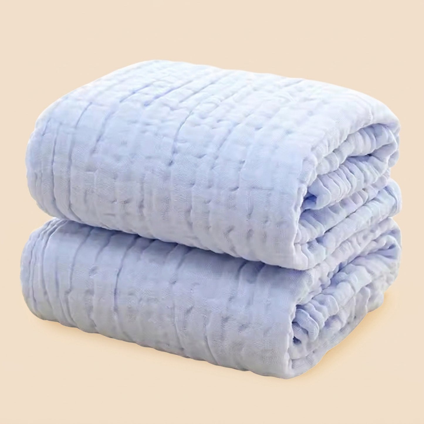 Pure Cotton Bubble Muslin Baby Blanket - 6-Layer Absorbent Bath Towel - Large Square Newborn Swaddle & Bedding