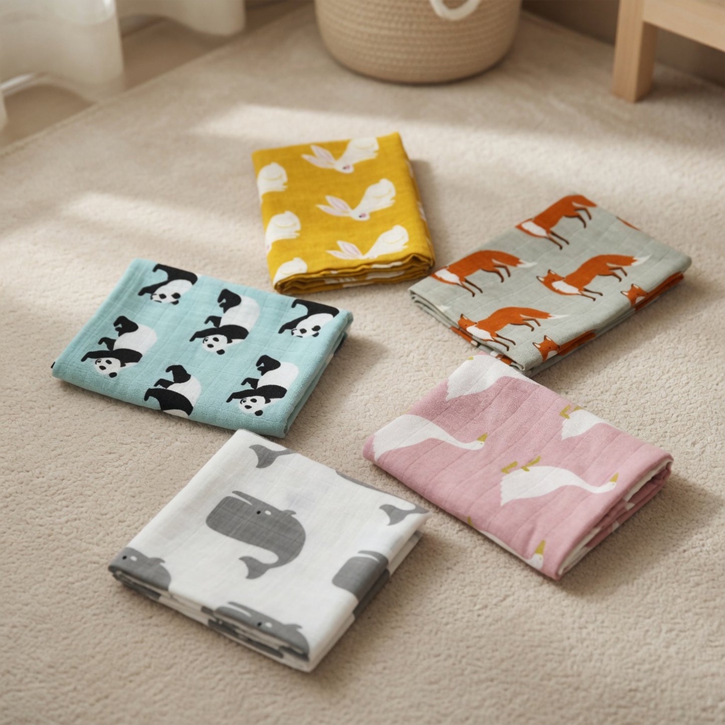 Muslin Cotton Baby Towel - Multi-use Newborn Swaddle & Bath Scarf - Soft Feeding Face Washcloth