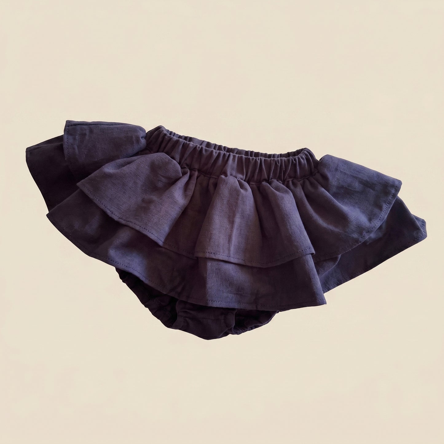 Double Layer Ruffle Lace Baby Skirt - Cotton Linen Toddler Pettiskirt - Casual and Wedding Clothing