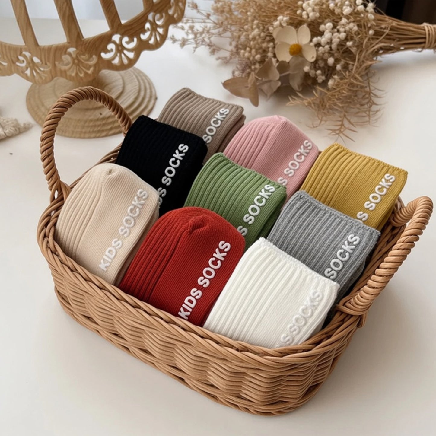 Non-Slip Baby Cotton Striped Socks (3 Pairs) - Secure Rubber Grips for Toddlers (0-3Y)