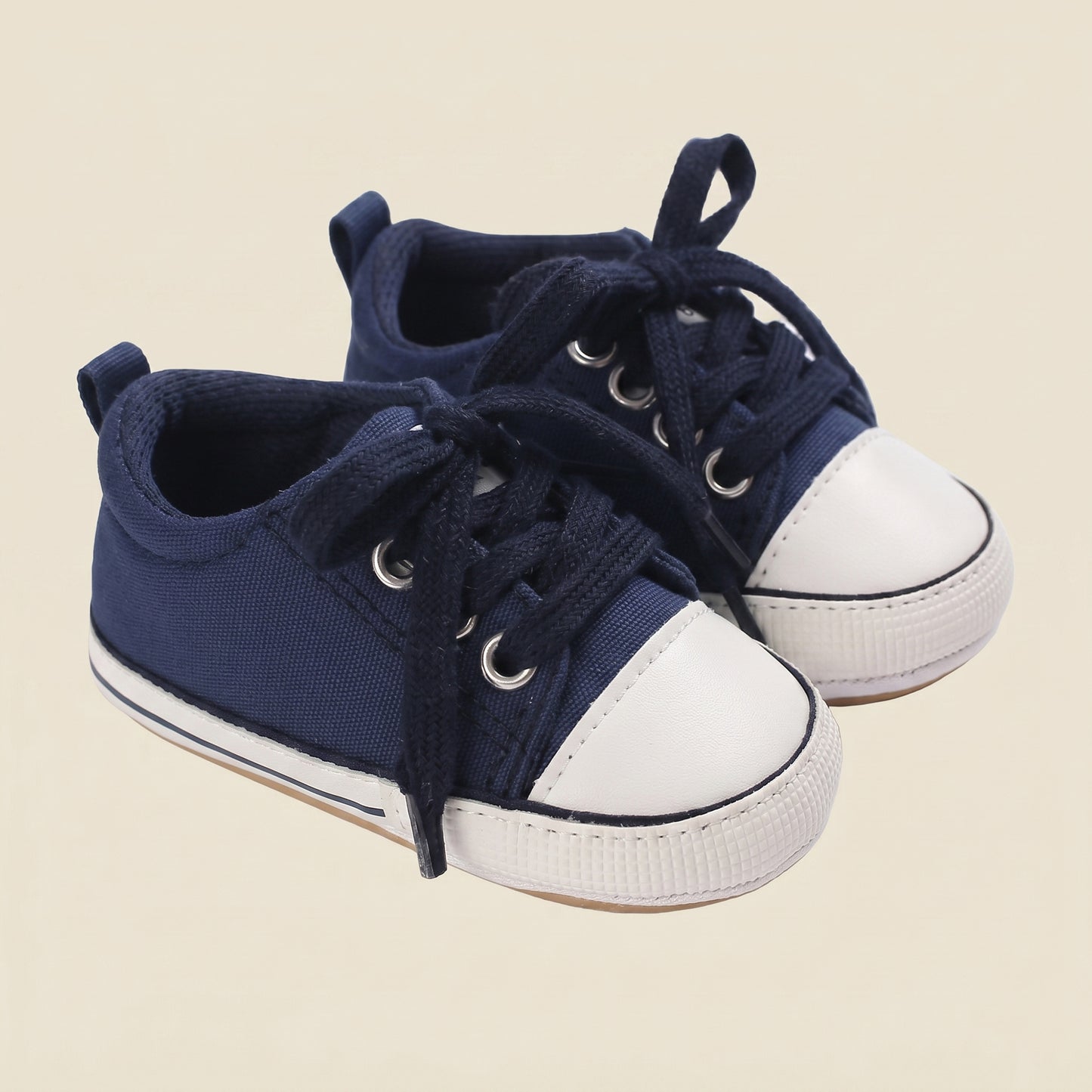 Canvas Baby Basketball Sneakers - Non-Slip Rubber Sole First Walkers (0-18M)