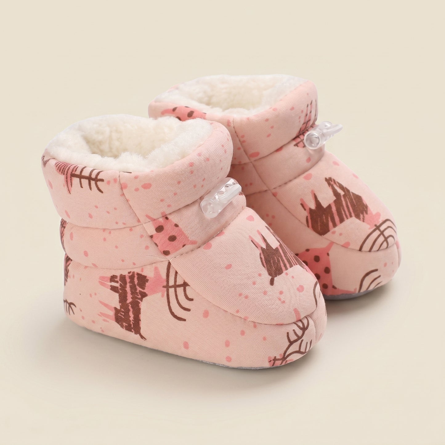 Cute Infant Walking Booties – Thickened Winter Warm Shoes for Baby Boys & Girls - Non-Slip Soft Sole First Walkers (0-18M)