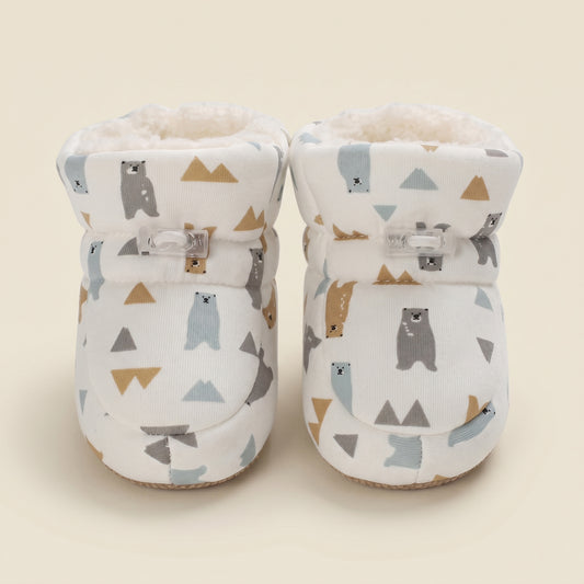 Cute Infant Walking Booties – Thickened Winter Warm Shoes for Baby Boys & Girls - Non-Slip Soft Sole First Walkers (0-18M)