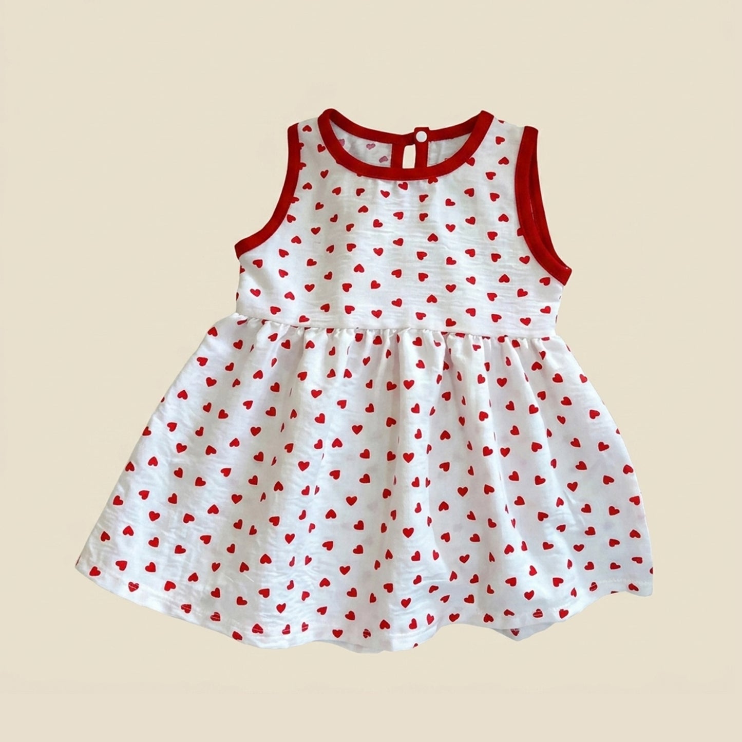 Newborn Girl Sleeveless Printed Dress - Casual Princess Style Clothing - Fashionable Baby Girl Leisure Outfits