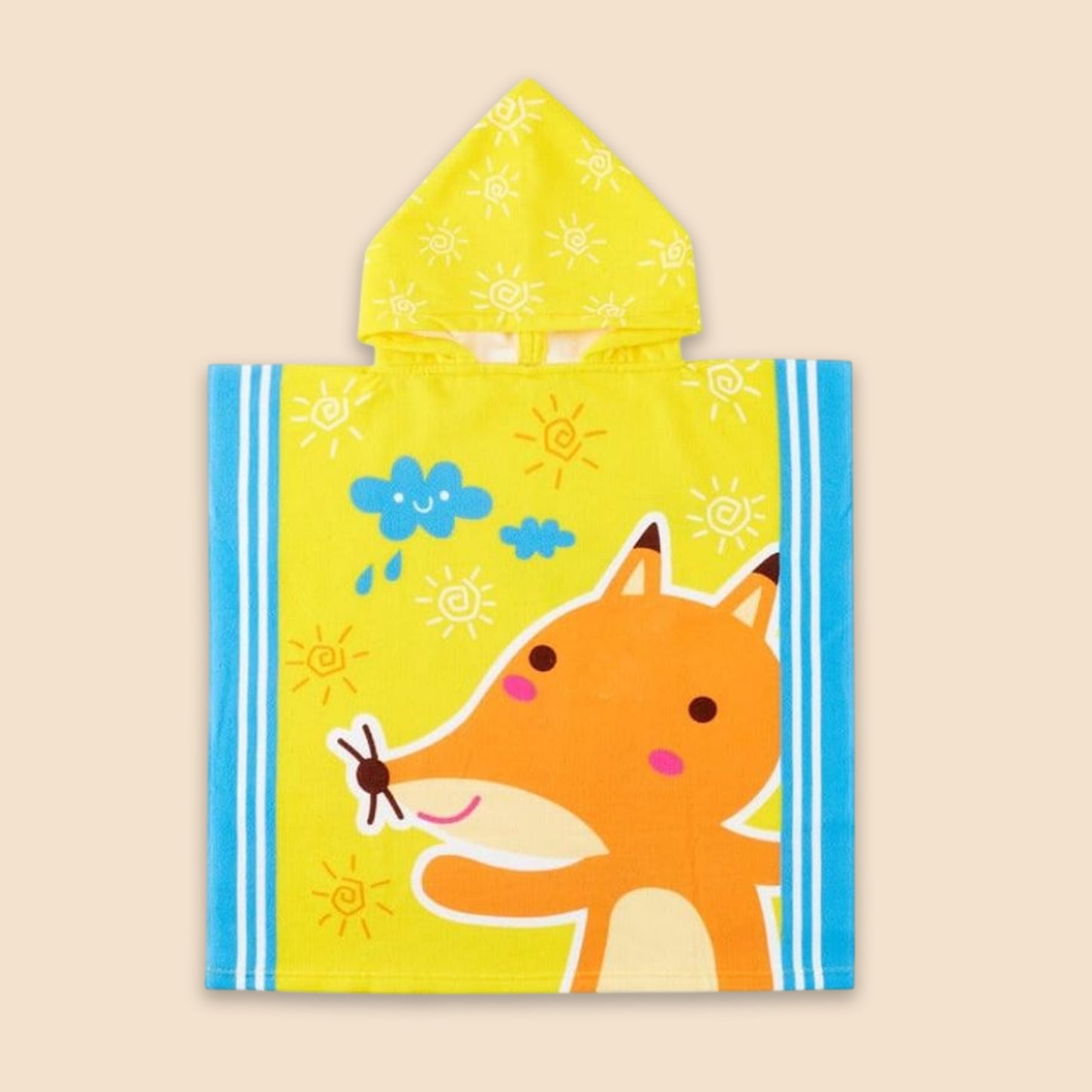 Cartoon Kids Hooded Cape Towel - Quick-Dry Beach & Bathrobe - Fun Unicorn Shark Dinosaur Print for Children