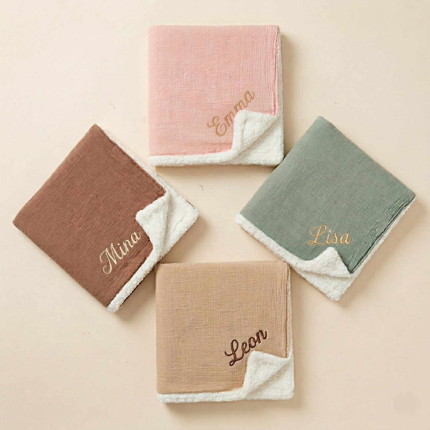 Personalized Baby Blanket - Custom Embroidered Name - Soft Newborn Stroller Swaddle & Birth Gift