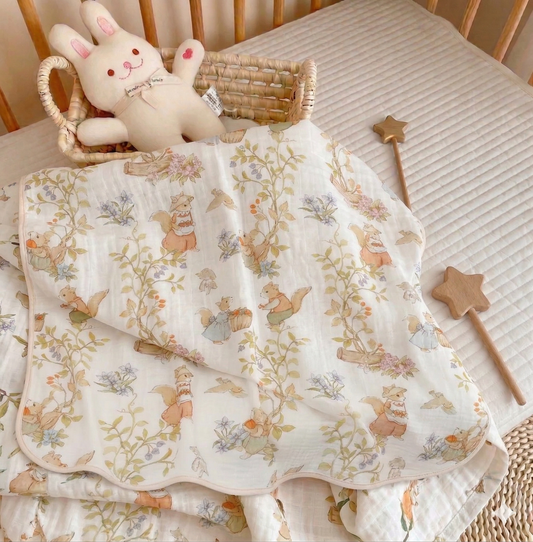 Muslin Cotton Baby Swaddle Blanket – Vintage Cartoon Series