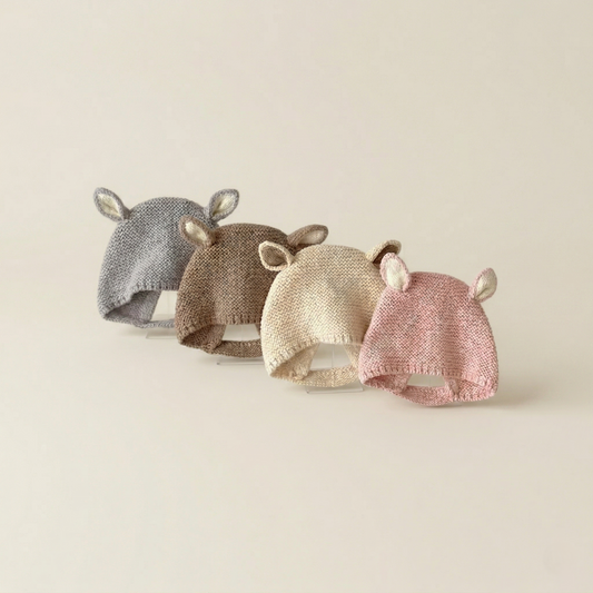 Cute Rabbit Ear Baby Hat - Soft Knitted Winter Wool Cap - Newborn & Toddler Headwear for Boys & Girls 0-2 Years