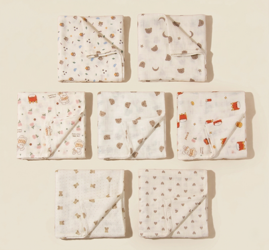 Breathable Muslin Receiving Blanket - Soft Pure Cotton Swaddle - Versatile Infant Bedding & Bath Towel Set