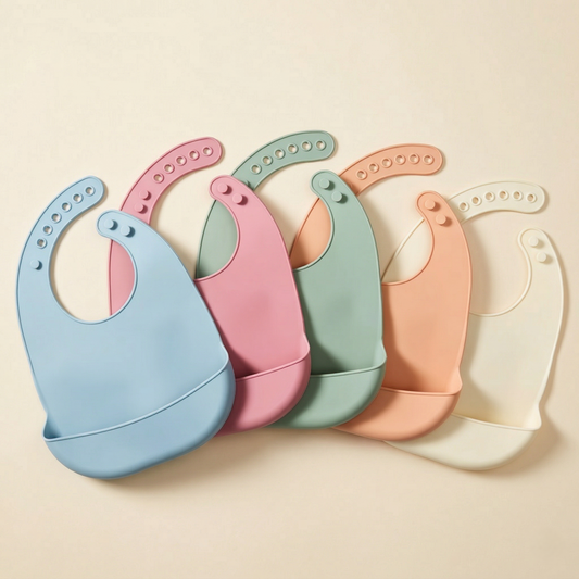 Waterproof Silicone Baby Bib - Soft Food-Grade Feeding Apron - Adjustable & Easy-Clean Saliva Bib for Kids