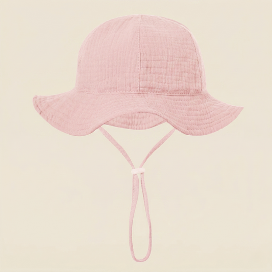 Unisex Baby Sunscreen Bucket Hat - Sporty Cotton Panama Cap - Outdoor Beach Fishing Headwear for 3-12 Months