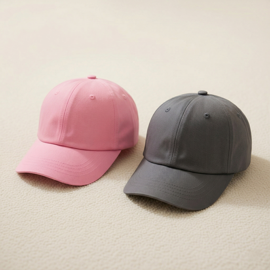 Children's Low Profile Baseball Cap - Cotton Sun Protection Hat - Solid Color Outdoor Headwear for Kids