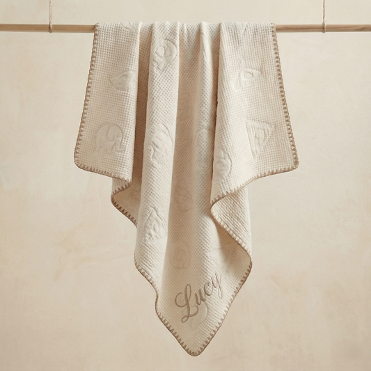 Custom Name Kids Cotton Blanket - Personalized Soft Bedding Set - Autumn & Winter Swaddle & Stroller Accessory