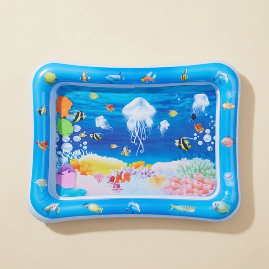 Jellyfish Inflatable Baby Water Mat - Soft Tummy Time Pad for Toddlers - Educational Activity Toy & Gift for Kids