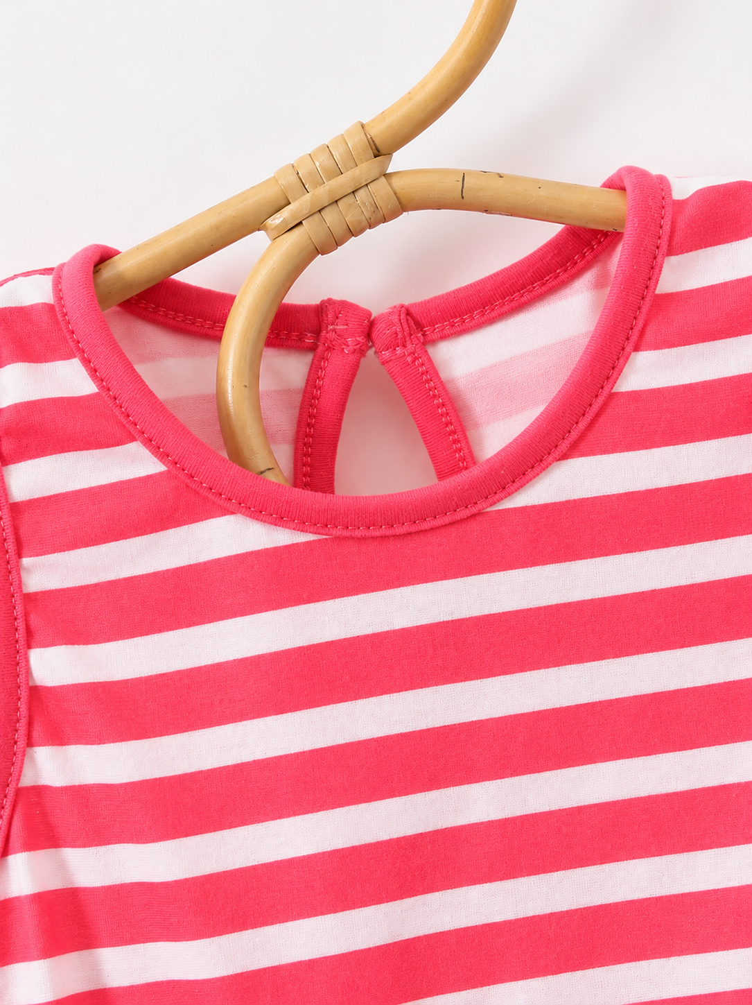 Baby Girl Striped Spliced Ruffle Trim Sleeveless Summer Casual Dress