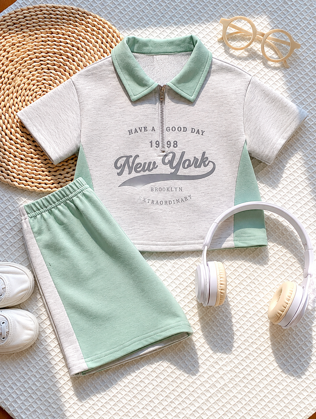 Infant Boys' Green Polo and Shorts Set for Special Occasions