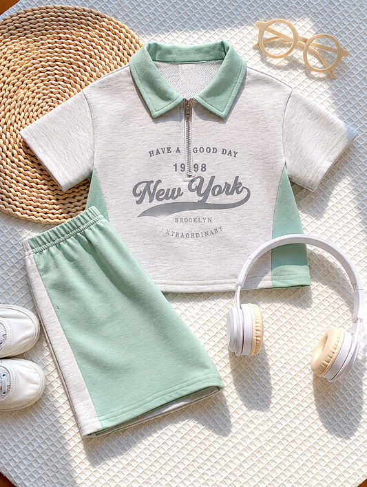 Infant Boys' Green Polo and Shorts Set for Special Occasions