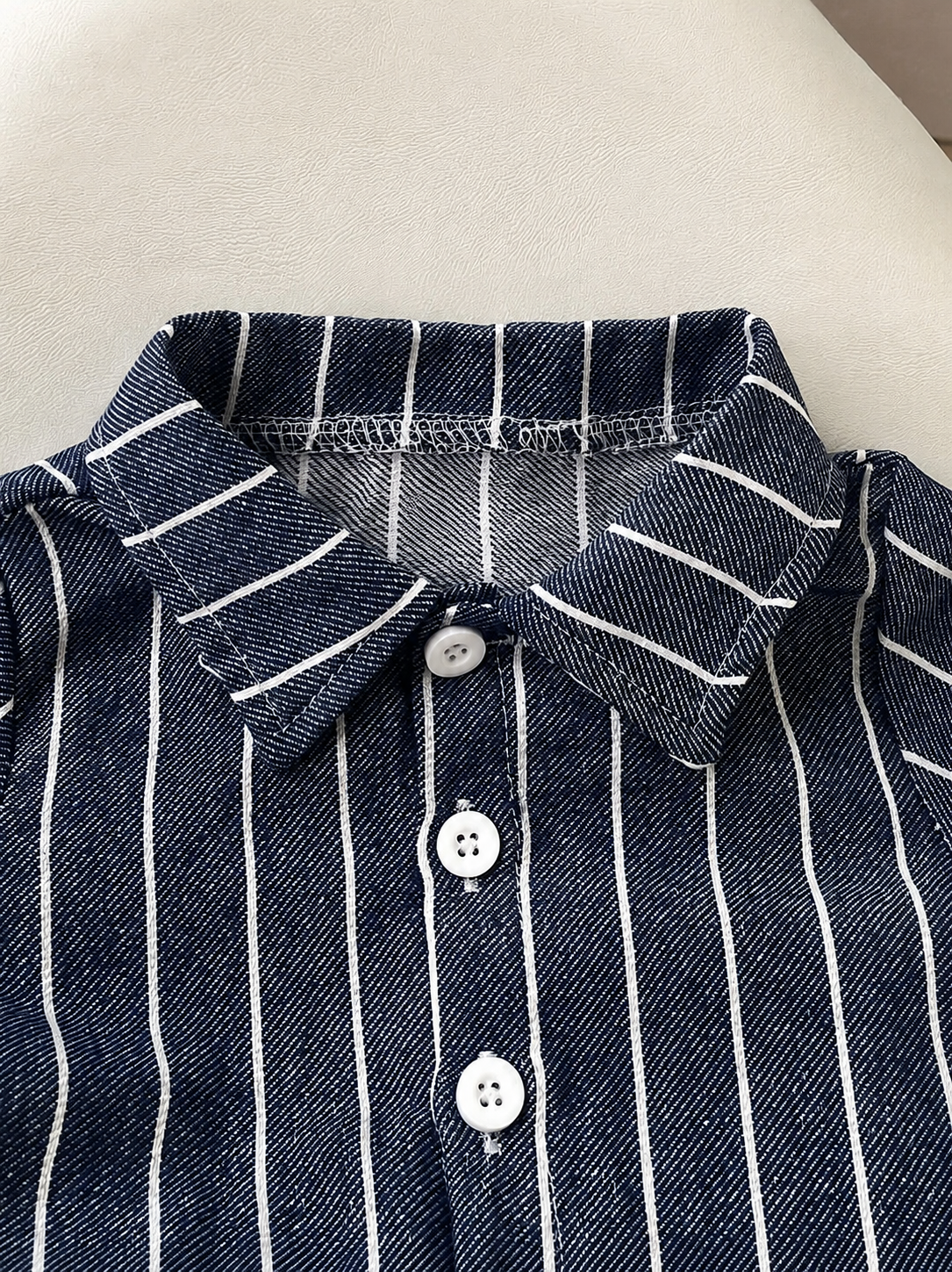 2pcs/Set Baby Boy Casual Striped Polo Collar Top & Shorts Summer Clothes