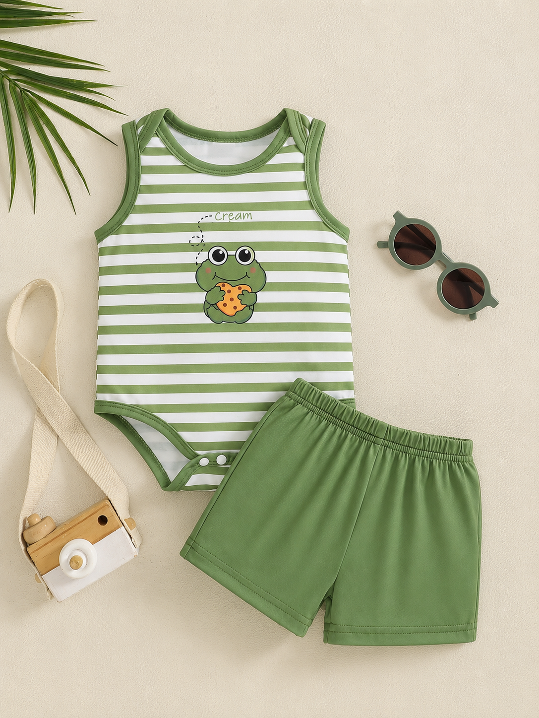 Baby Boy 2-Piece Stripe Printed Clothes Set - Casual Spring Summer Sun Outfit