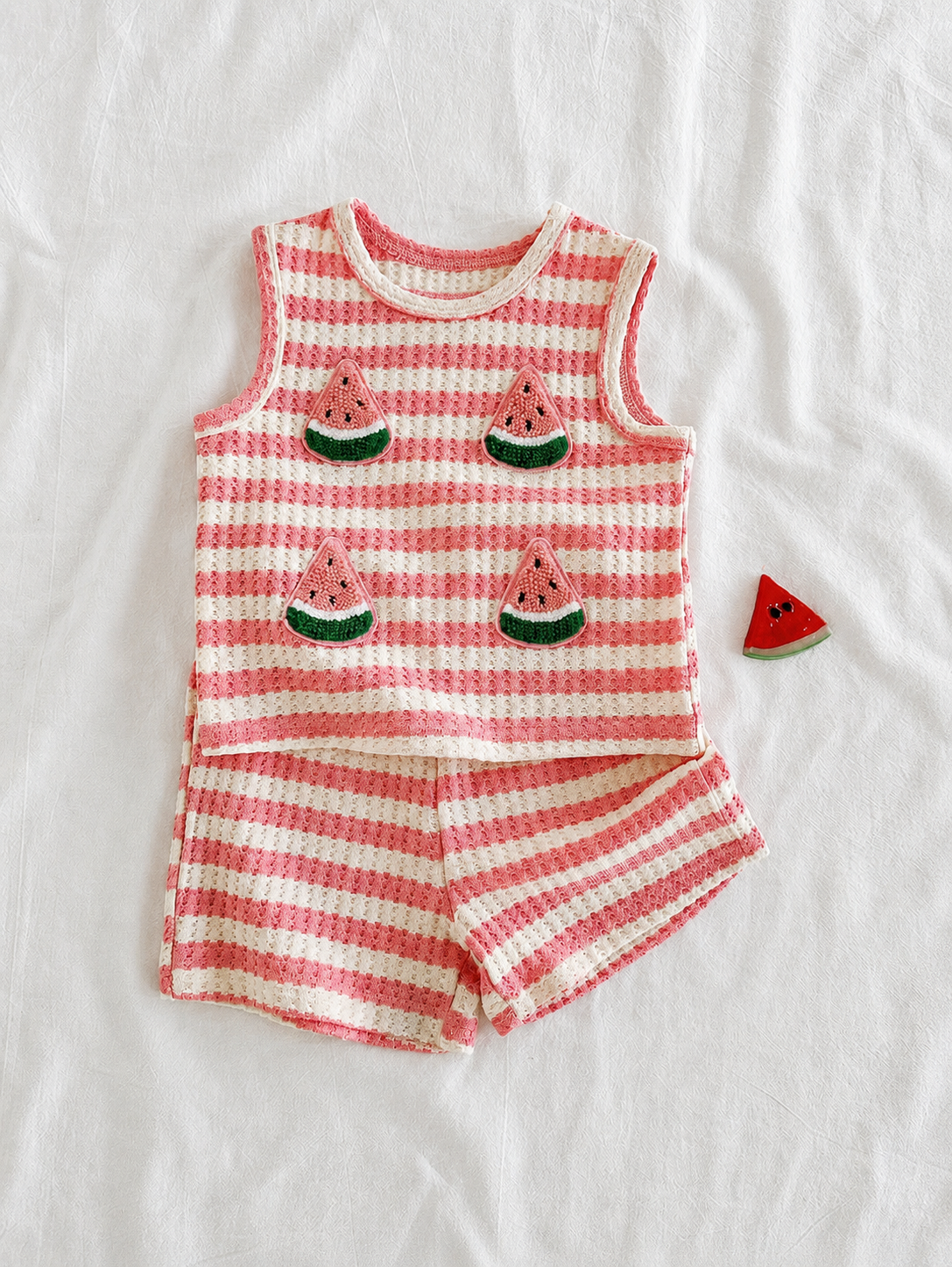 Sweet Style Strawberry Print Top & Shorts 2-Piece Set for Toddler Girls