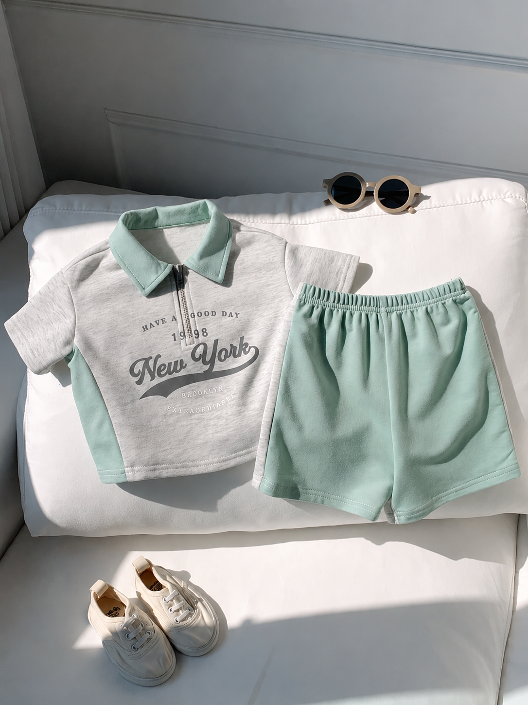 Infant Boys' Green Polo and Shorts Set for Special Occasions