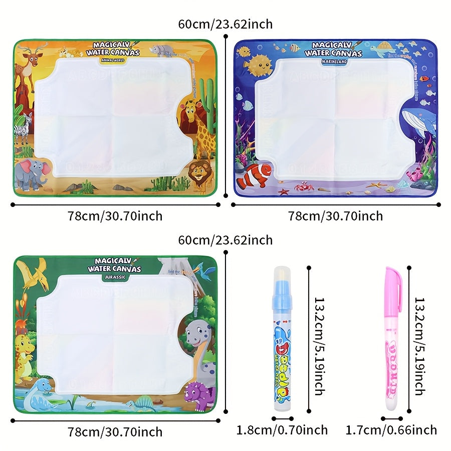 Reusable Water Doodle Mat for Kids, Mess-Free Drawing Mat with Water Pen, Portable Magic Painting Toy