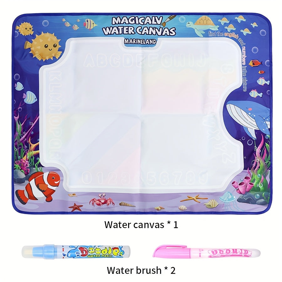 Reusable Water Doodle Mat for Kids, Mess-Free Drawing Mat with Water Pen, Portable Magic Painting Toy