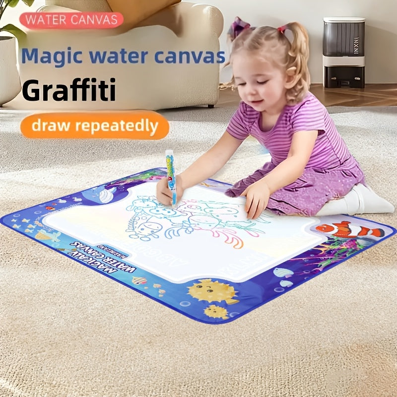 Reusable Water Doodle Mat for Kids, Mess-Free Drawing Mat with Water Pen, Portable Magic Painting Toy