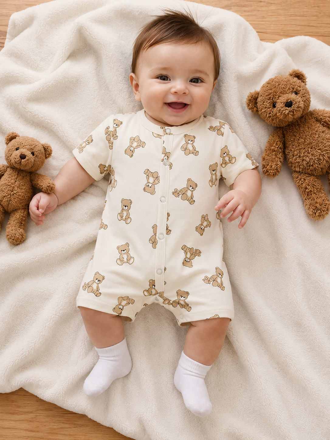 Infant Soft Knit Cartoon Romper - Adorable One-Piece Summer Outfit