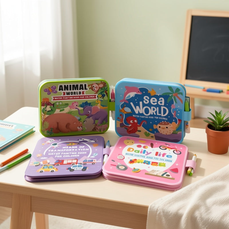 Reusable Magic Water Painting Book for Kids Educational Drawing Activity Book with Assorted Learning Themes