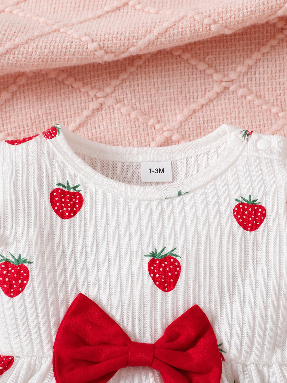 Newborn Spring/Fall Heart Print Pullover And Bow Detail Skinny Pants 2pcs Set For Casual, Outdoor & Christmas Wear