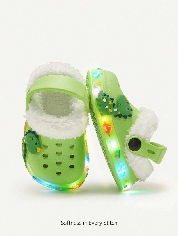 Unisex Green Dinosaur Sandals – Lightweight & Breathable, Cozy Pixies Summer Fashion Cartoon Shoes for Kids