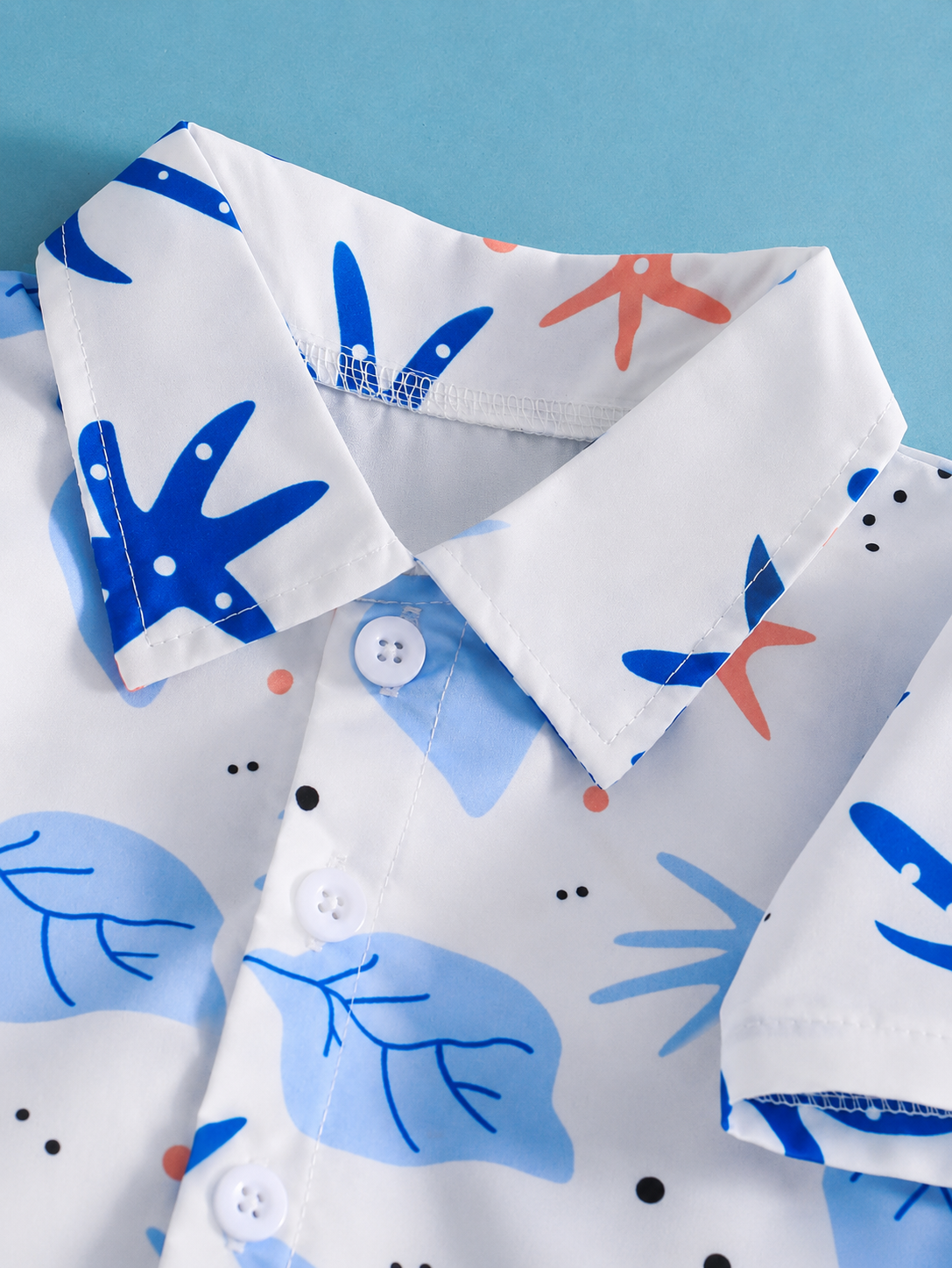 2pcs/Set Baby Boy Tropical Plant Pattern Vacation Outfit (6M-3T)