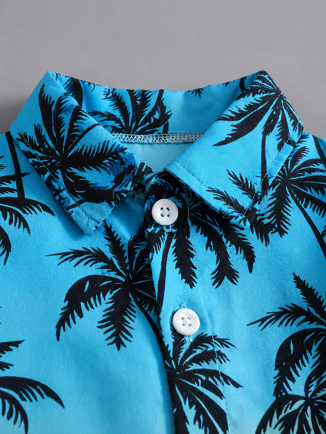 2pcs/Set Baby Boy Tropical Plant Pattern Vacation Outfit (6M-3T)