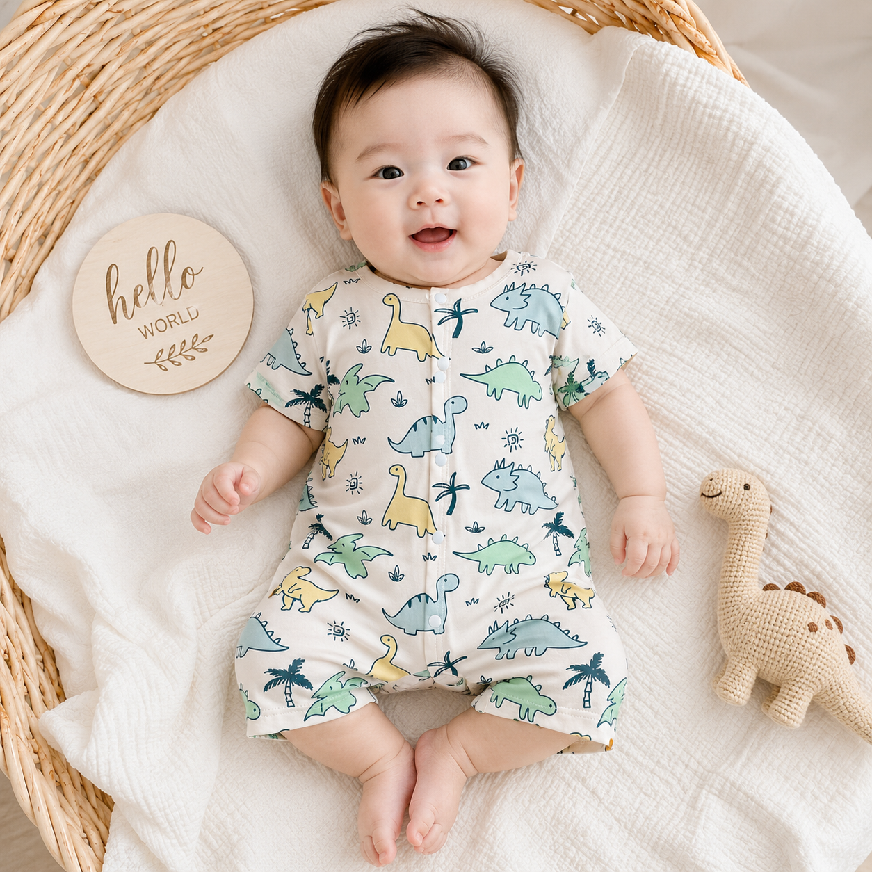 Newborn Graphic Romper - Summer Casual Printed Jumpsuit