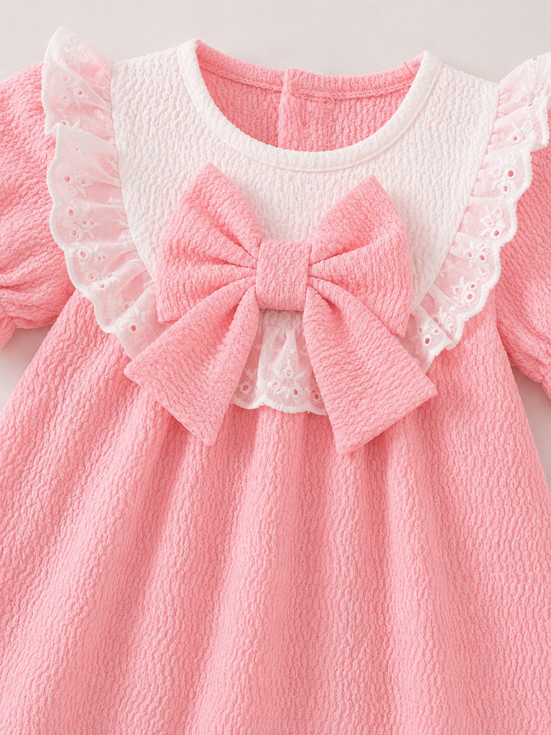 Newborn Pink Bow Dress & Headband Set - Sweet Princess Style Outfit
