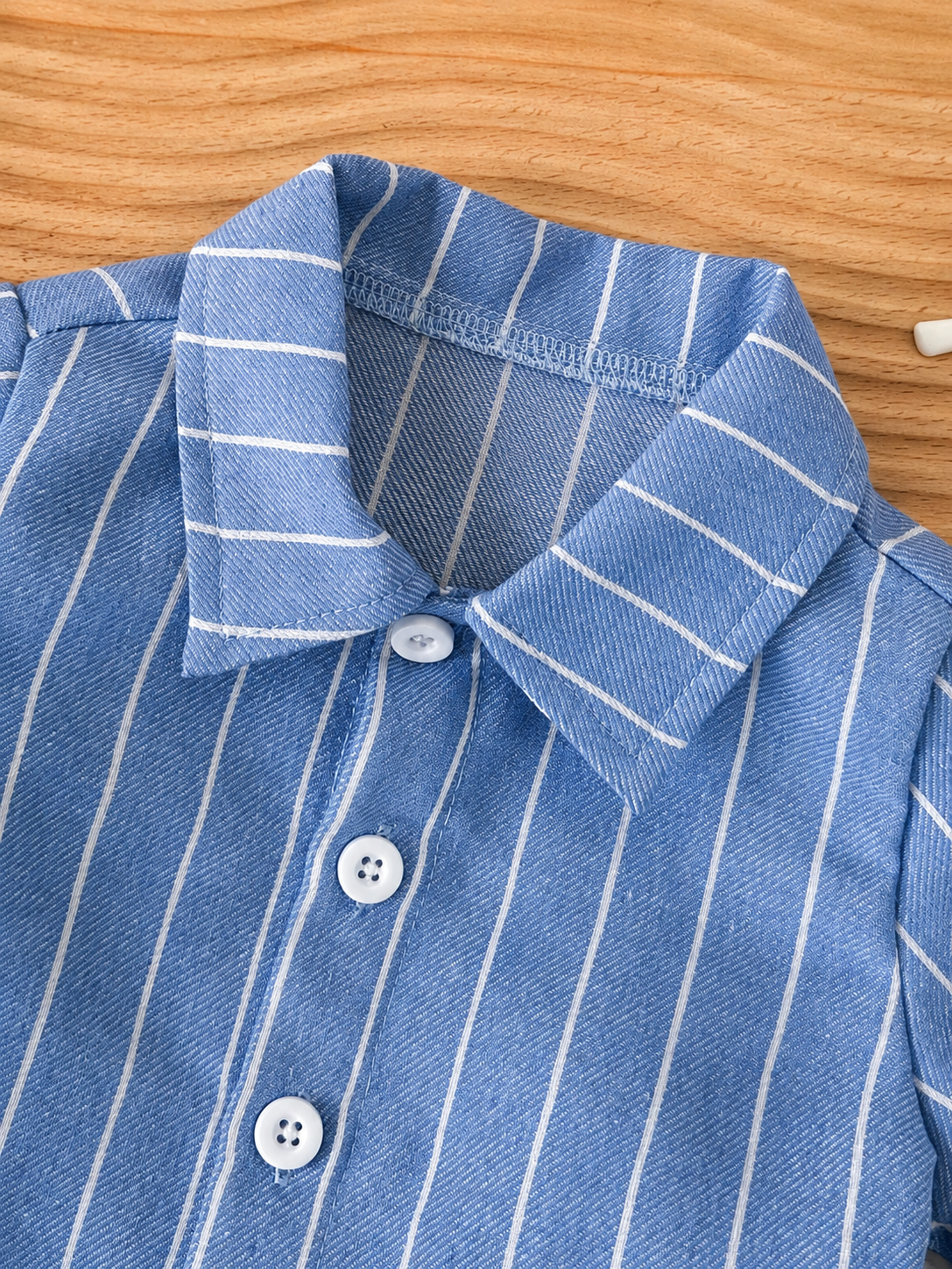 2pcs/Set Baby Boy Casual Striped Polo Collar Top & Shorts Summer Clothes