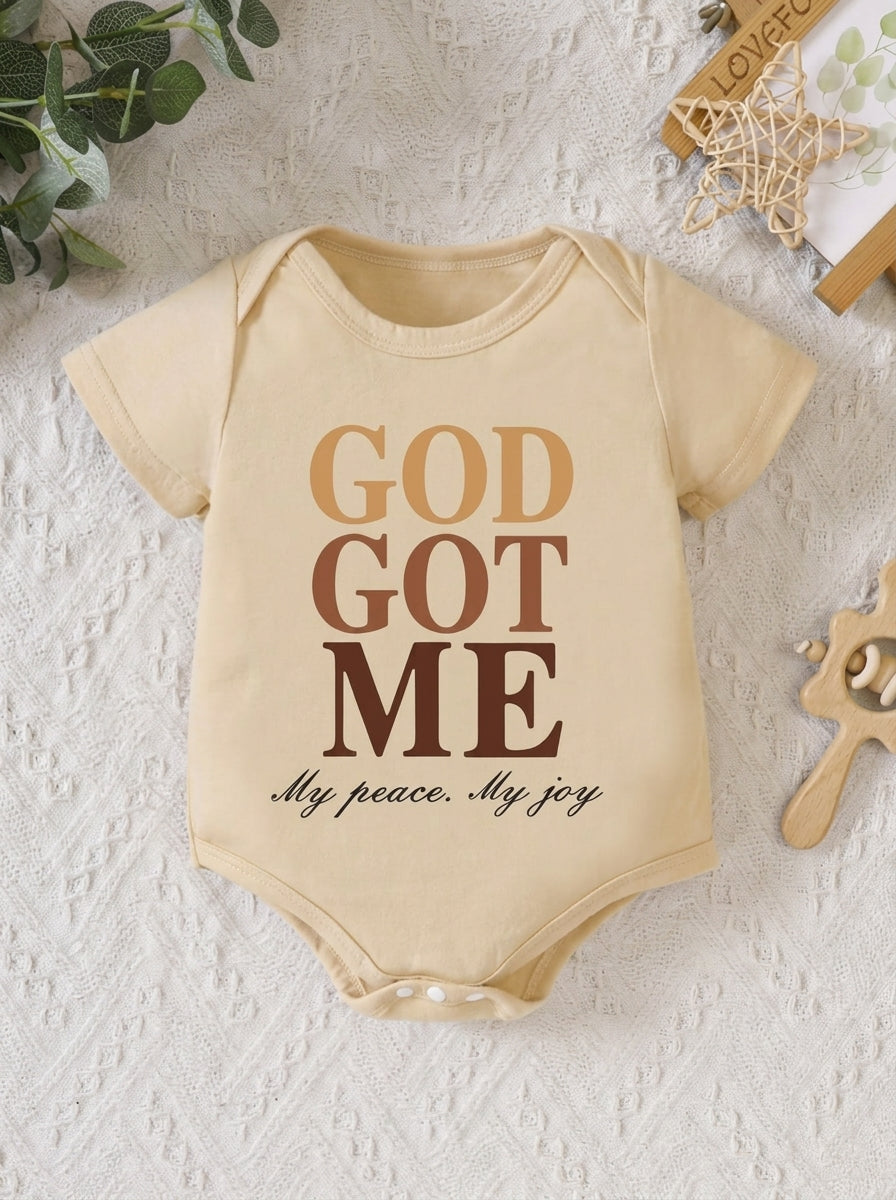 Soft Everyday Baby Boys One Piece Outfit Fun Letter Print Style