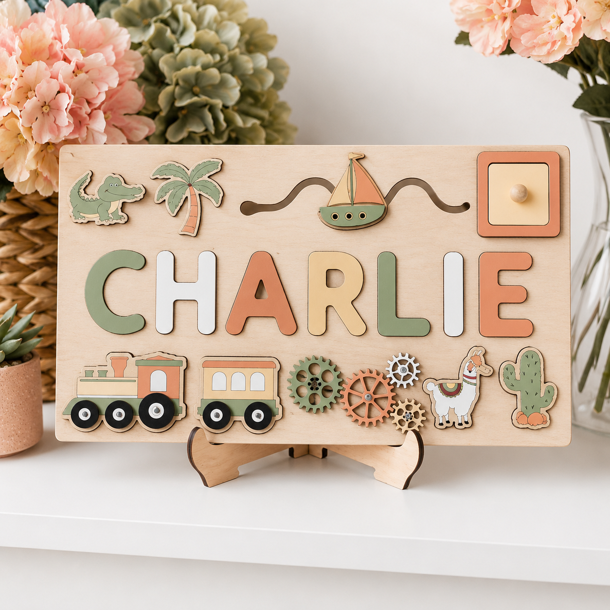 Personalized Wooden Name Puzzle – Custom Name Learning Toy for Toddlers